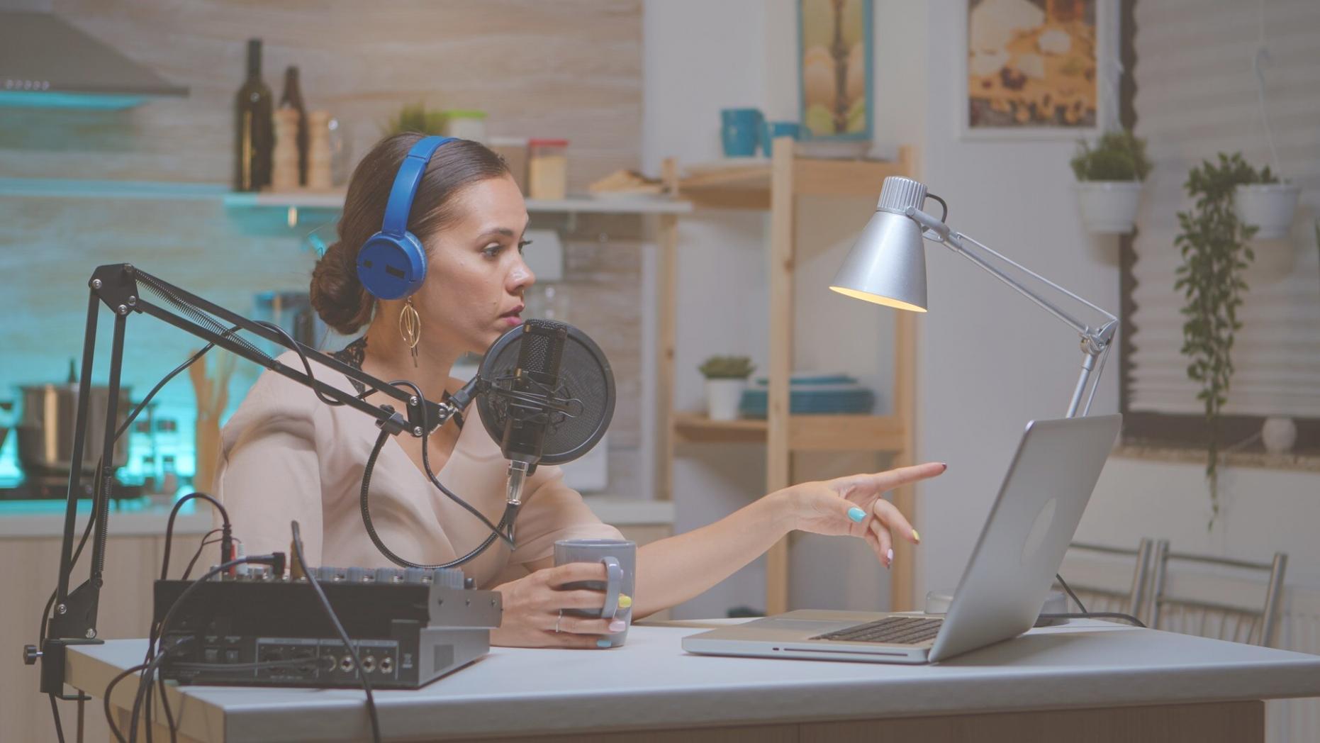Streaming setup with professional equipment
